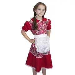 TODODISFRACESCHILE - Disfraz Traje Huasa China detalles rojo Talla 7 a 9 años