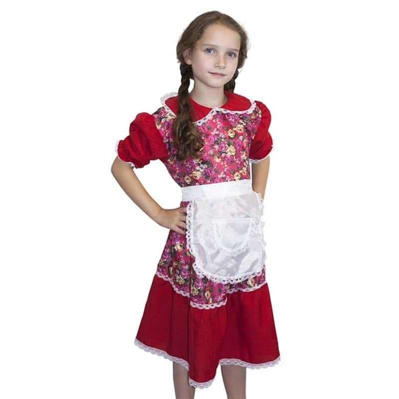 TODODISFRACESCHILE - Disfraz Traje Huasa China detalles rojo Talla 4 a 6 años
