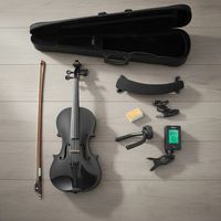 Violín 4/4 Negro para Principiantes con Estuche y Accesorios