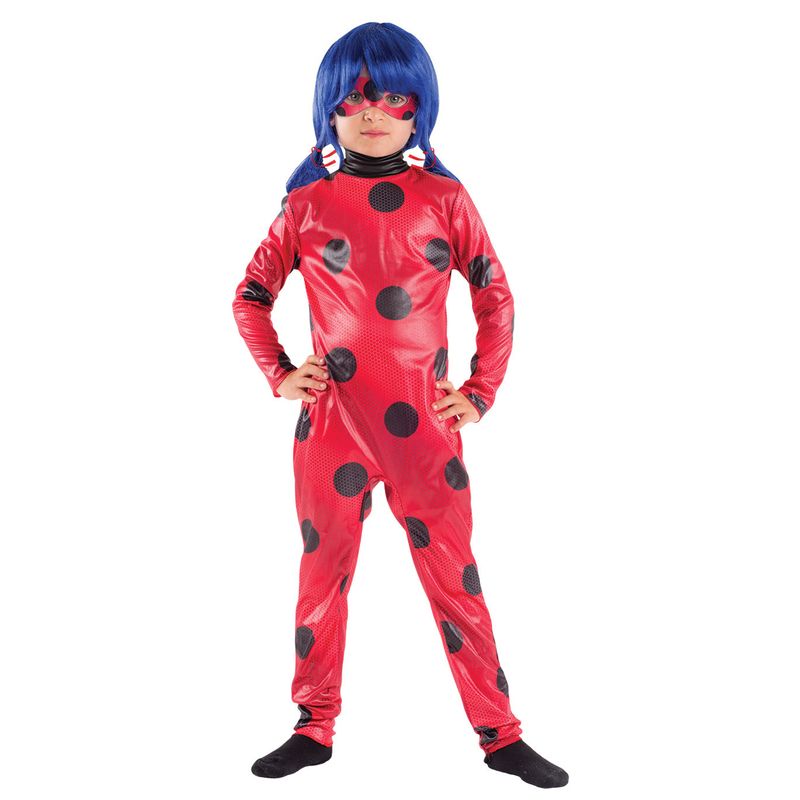 TODODISFRACESCHILE - Disfraz Ladybug Deluxe con Peluca Talla 7 a a 8 años