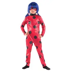 TODODISFRACESCHILE - Disfraz Ladybug Deluxe con Peluca Talla 7 a a 8 años