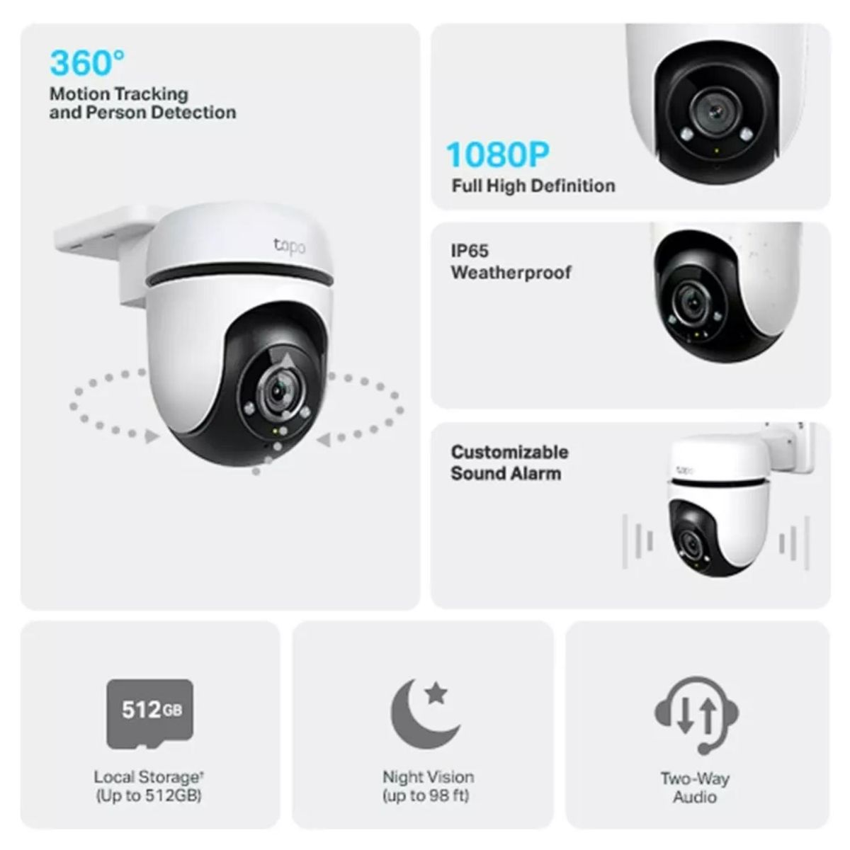 TP LINK - Camara De Seguridad WiFi De Exterior FHD VN C500