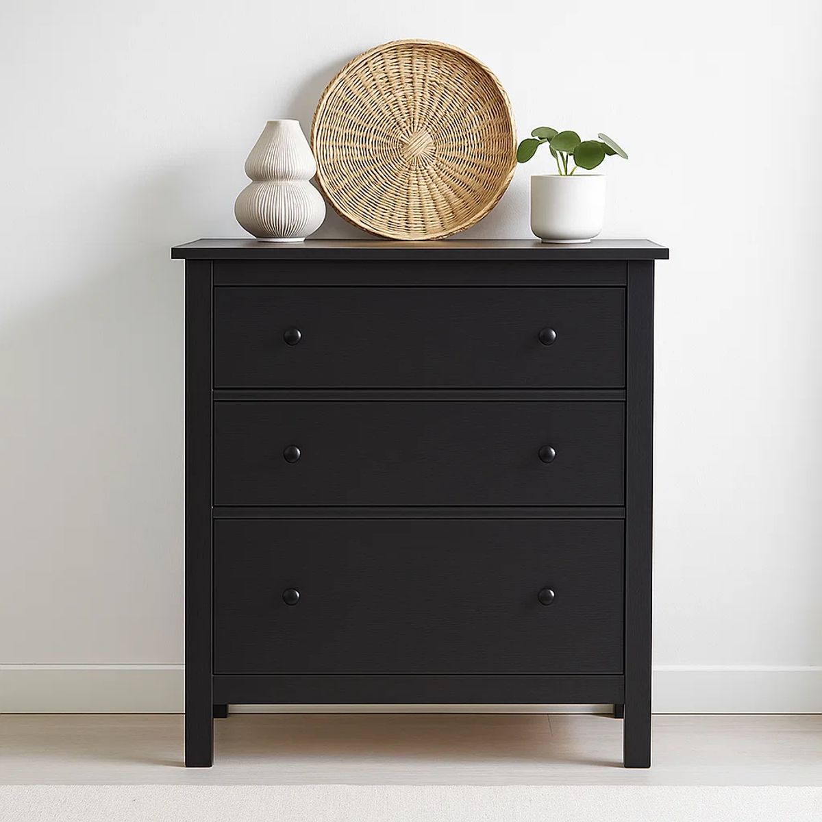 KLIK - Cajonera Comoda 3 Cajones Organizador Dormitorio Negra
