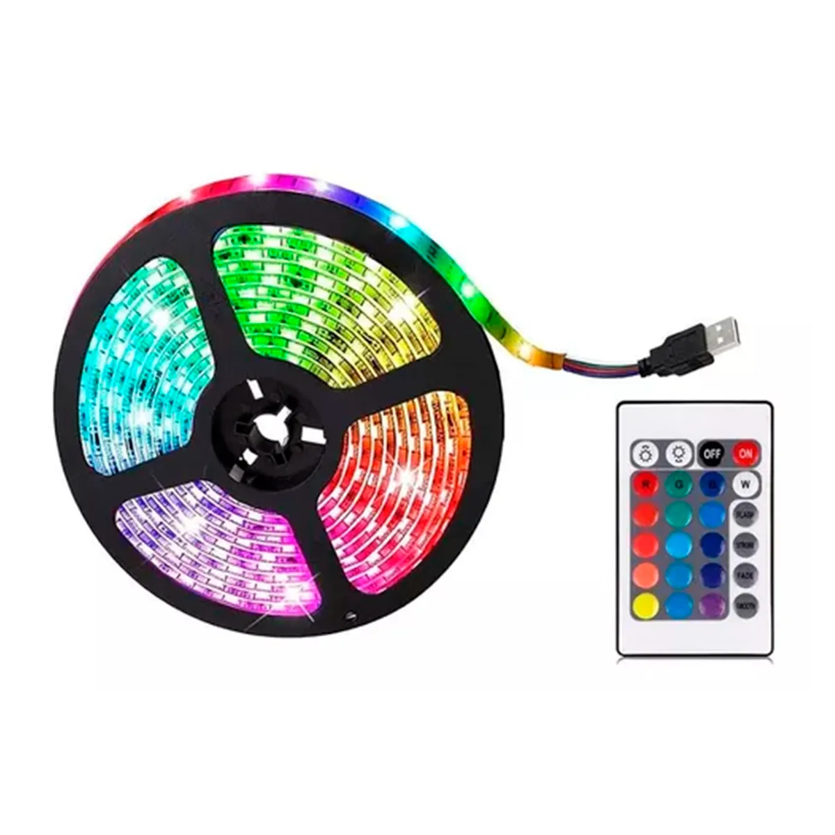 GENERICO - Cinta Tira De Luz LED Rgb 5 metros