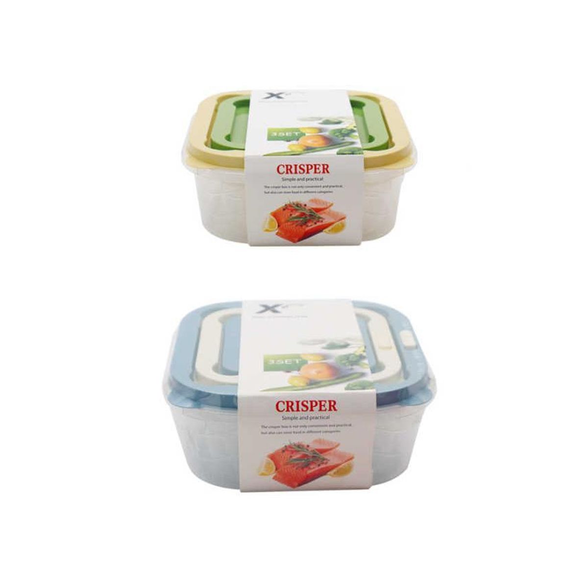 GENERICO - Set 3 Contenedores Alimento Tapa Herméticos Almacenamiento