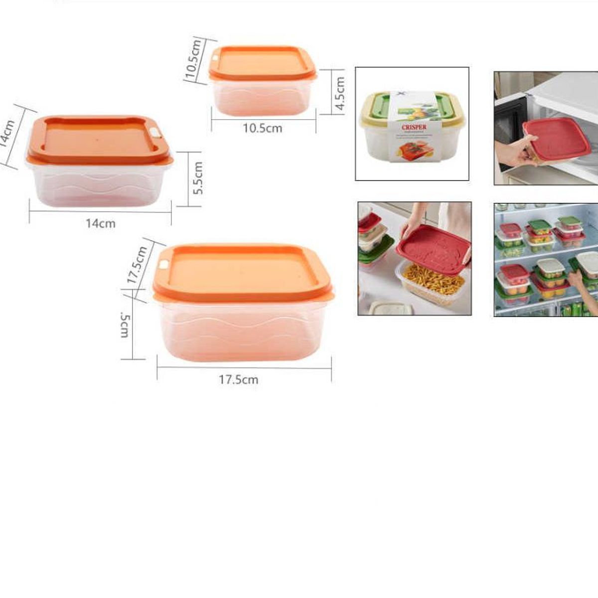 GENERICO - Set 3 Contenedores Alimento Tapa Herméticos Almacenamiento