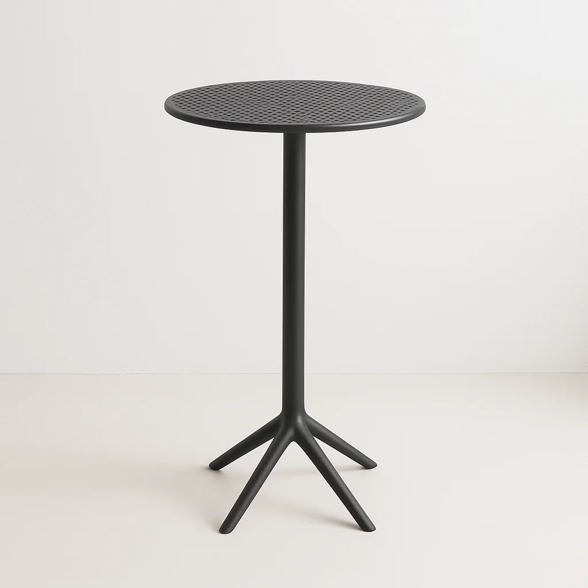 KLIK - Mesa Alta de Centro Salón Bar Redonda Negra Polipropileno KLIK