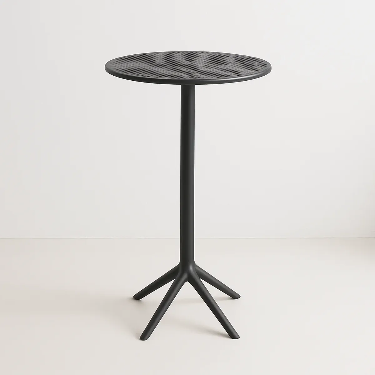 KLIK - Mesa Alta de Centro Salón Bar Redonda Negra Polipropileno KLIK