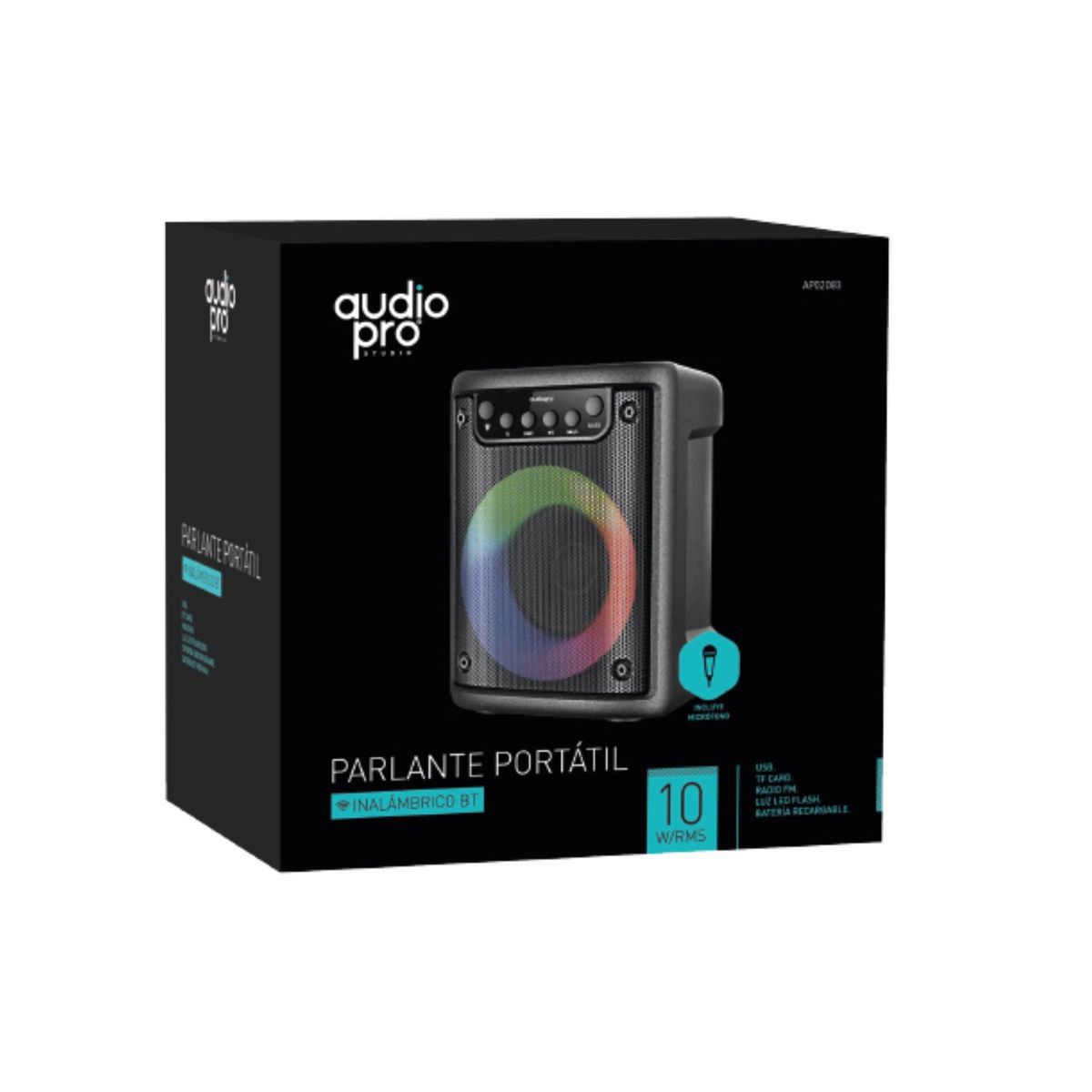 AUDIO PRO - Parlante Bluetooth Iluminación Rgb Y ﻿Micrófono - SC