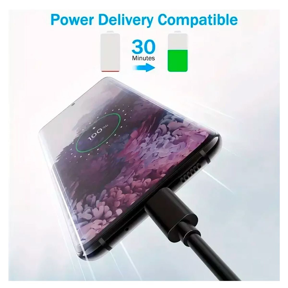 AVID - Cable Usb A Tipo C 1 Metro Color Negro Carga Rapidaº