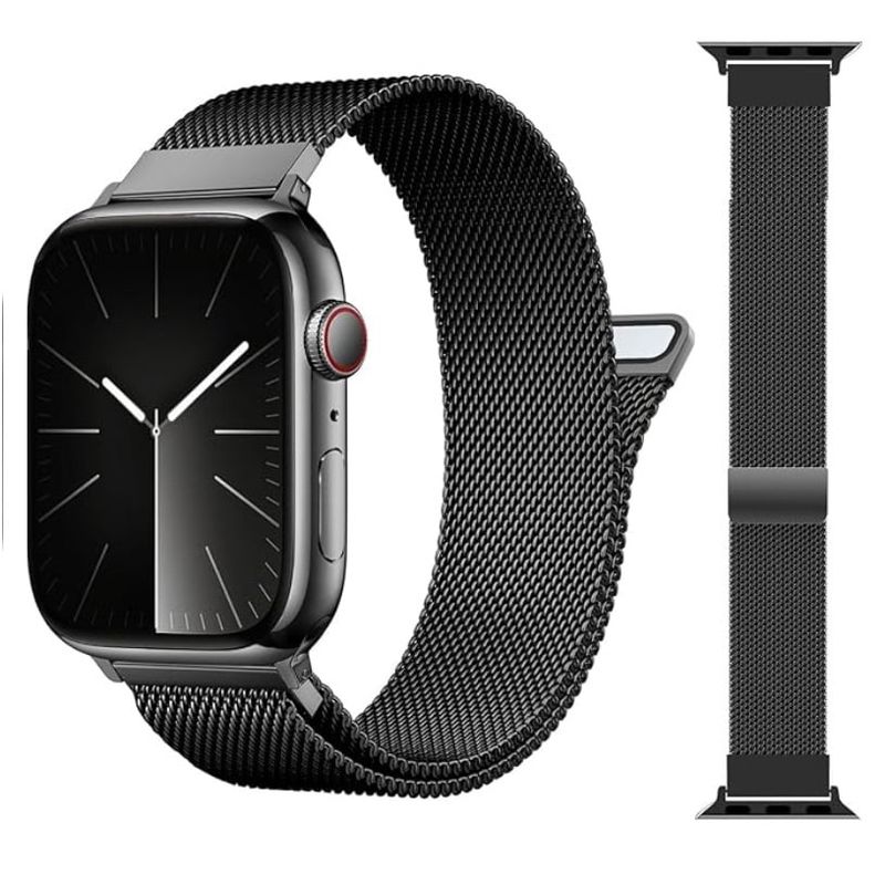 GENERICO - Correa Acero Inoxidable Magnetica para Apple Watch 42mm44mm45mm49mm