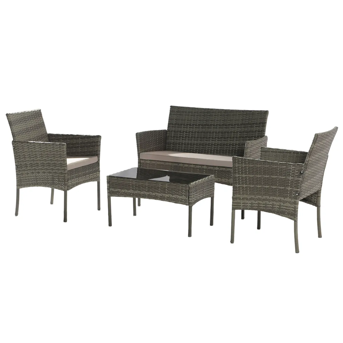 NOVAHUS - Set Terraza 4 Piezas Positano Gris