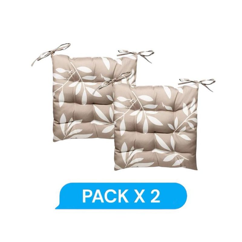 GENERICO - Cojin Terraza Silla Impermeable Prado Beige 40x40 Pack X2 - S9970PB