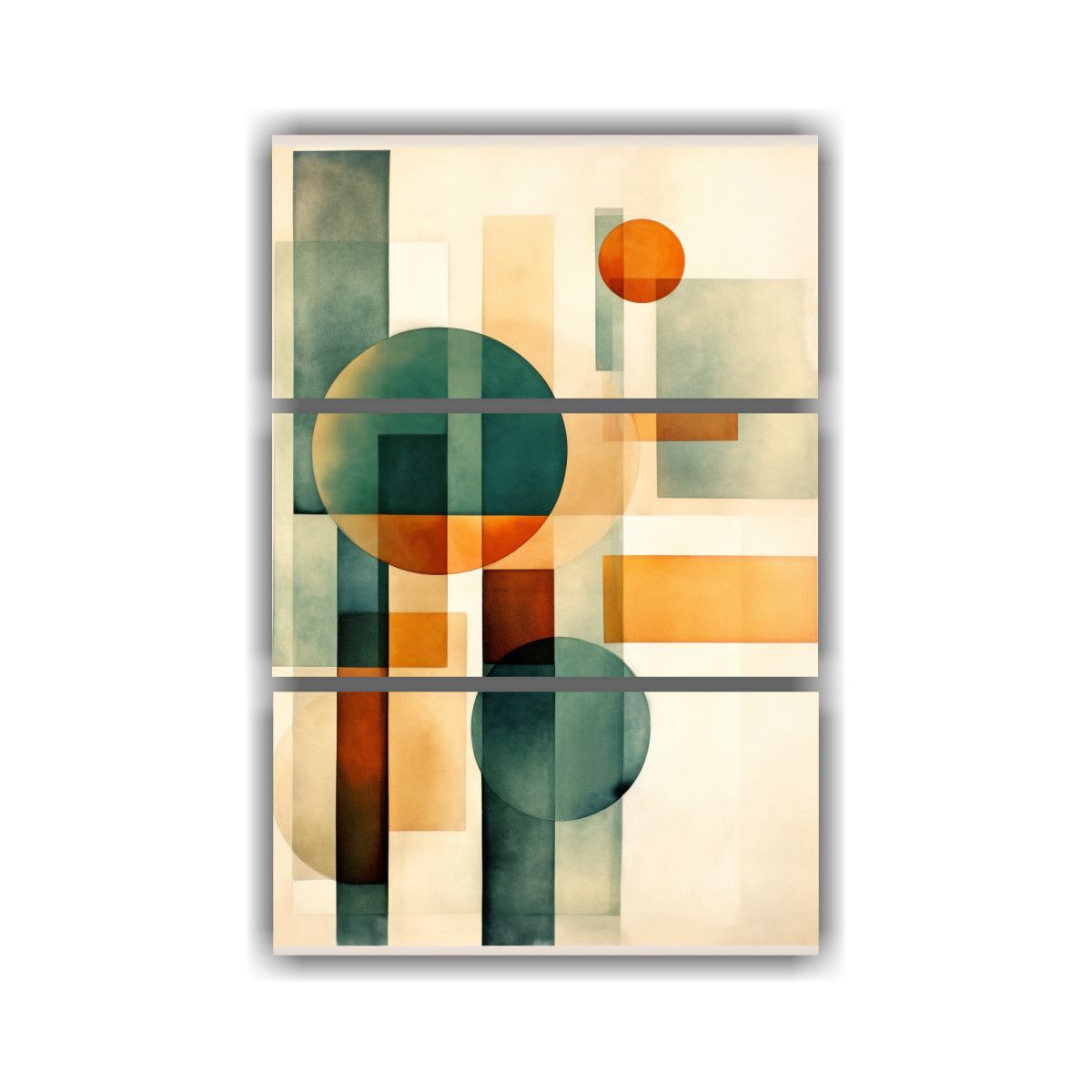 GENERICO - Conjunto 3 Lienzos Diseño Equilibrio Pintura Acuarela Forma 120x180cm