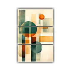 GENERICO - Conjunto 3 Lienzos Diseño Equilibrio Pintura Acuarela Forma 120x180cm