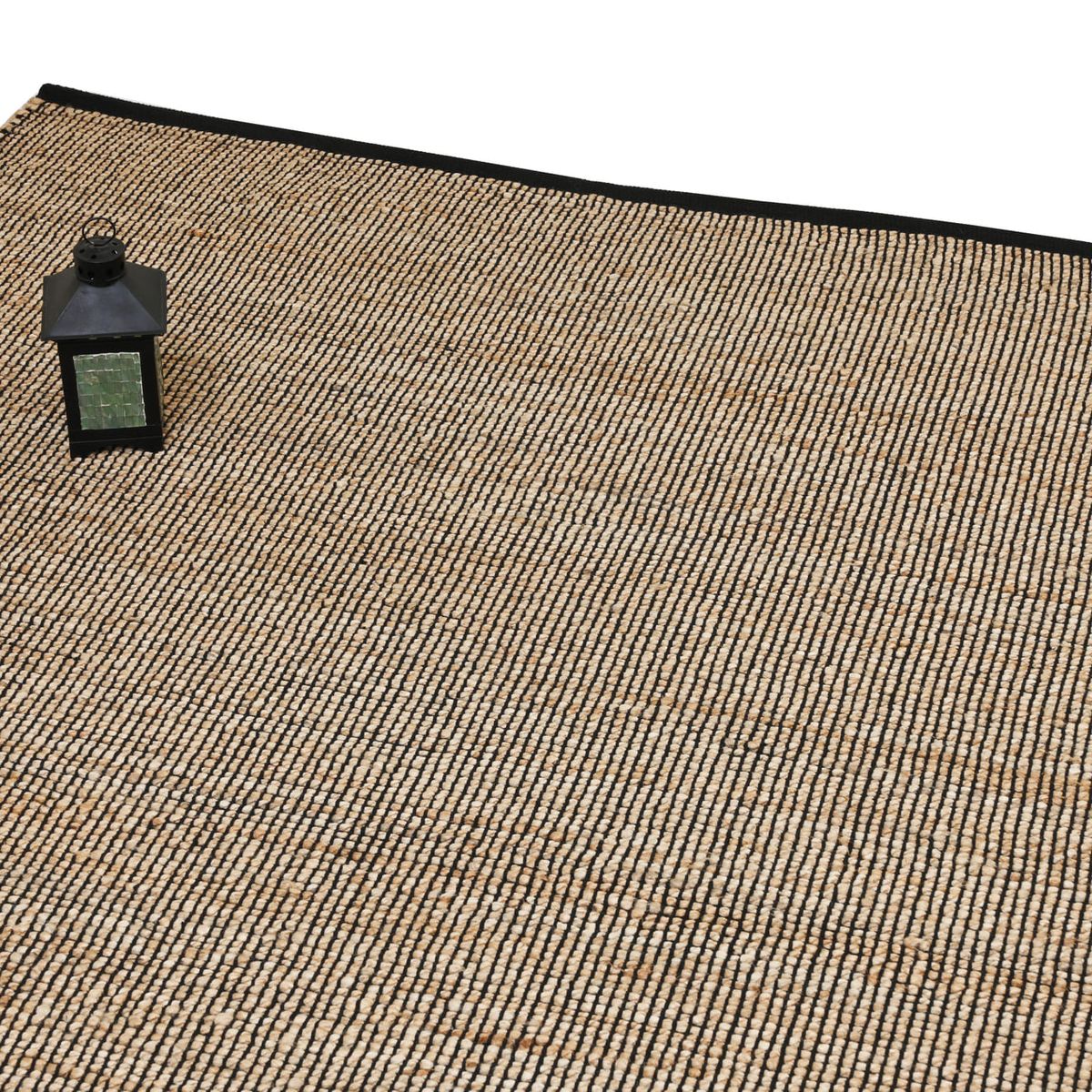 DECOGHAR - Alfombra de Yute Algodón PXP Negro 280x365 cm