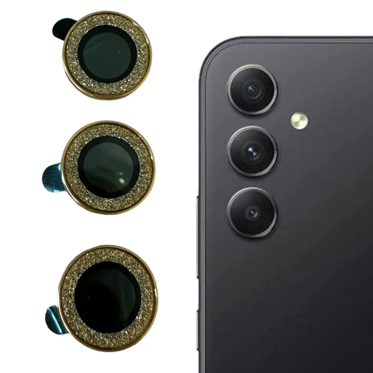 GENERICO - Protector De Lentes Para Cámara Samsung A54 5g Dorado Brillante