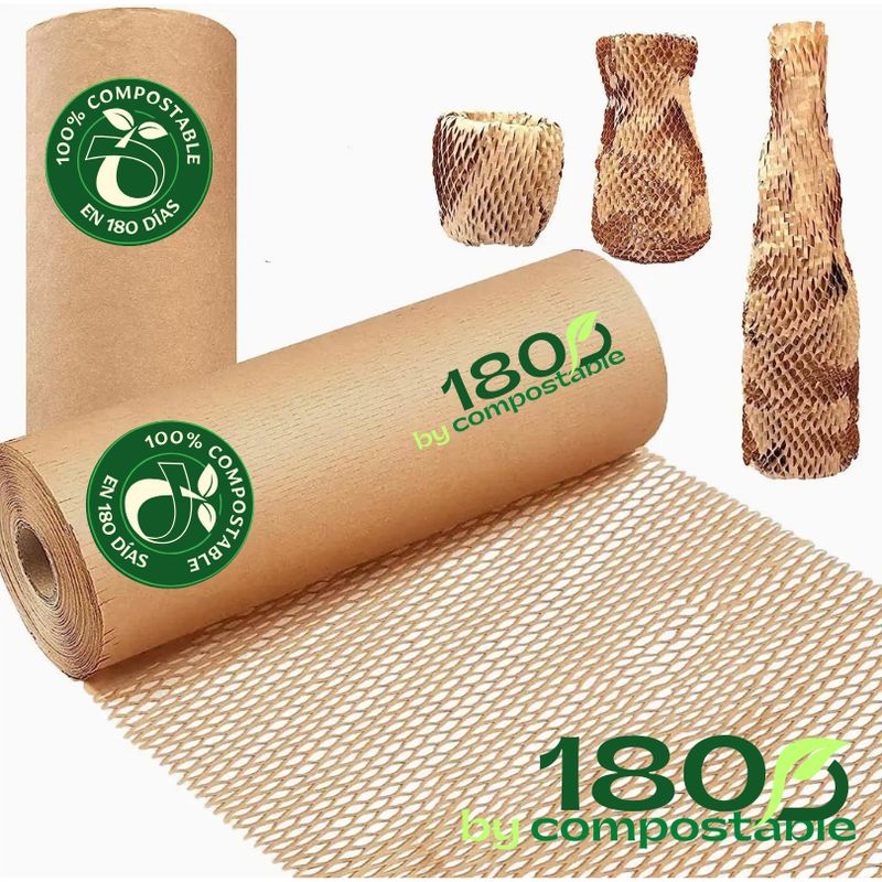GENERICO - Rollo Papel Kraft Embalaje Estructura Panal Abeja 50cmx100m