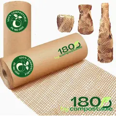 GENERICO - Rollo Papel Kraft Embalaje Estructura Panal Abeja 50cmx100m
