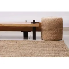 GENERICO - Pouf de Yute Natural Redondo 40x40 cm