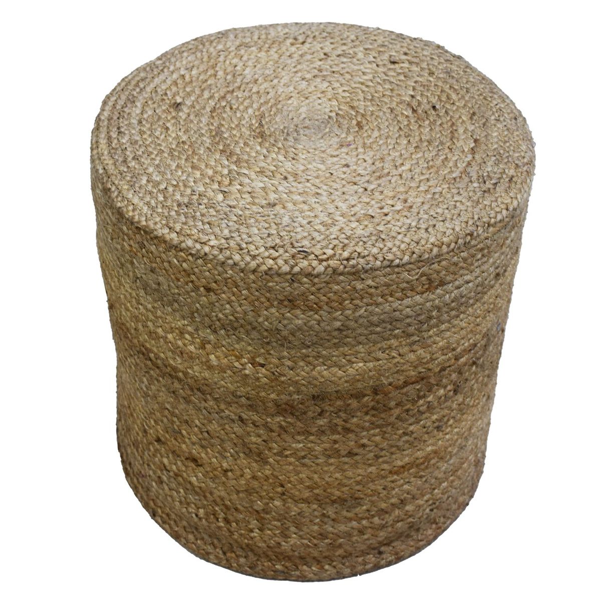 Puff de Yute Natural Redondo 40x40 cm, marca DECOGHAR - Foto 2