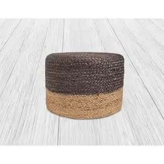 GENERICO - Pouf de Yute Marrón Natural Redondo 30x40 cm