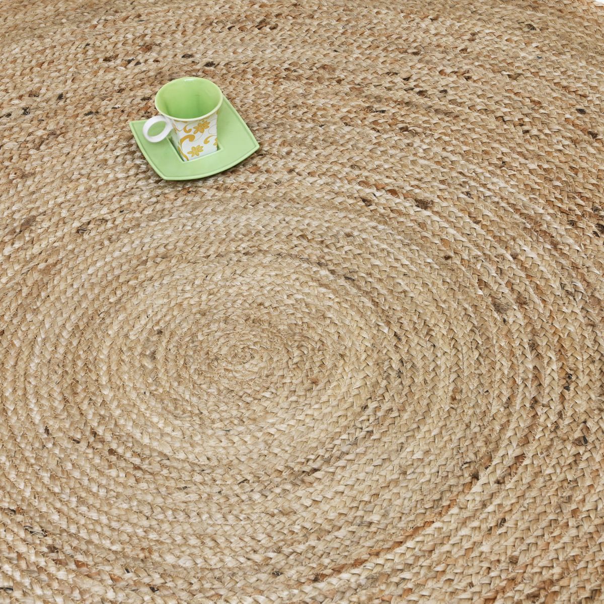 DECOGHAR - Alfombra de Yute Redonda Natural Pequeña 90x90 cm