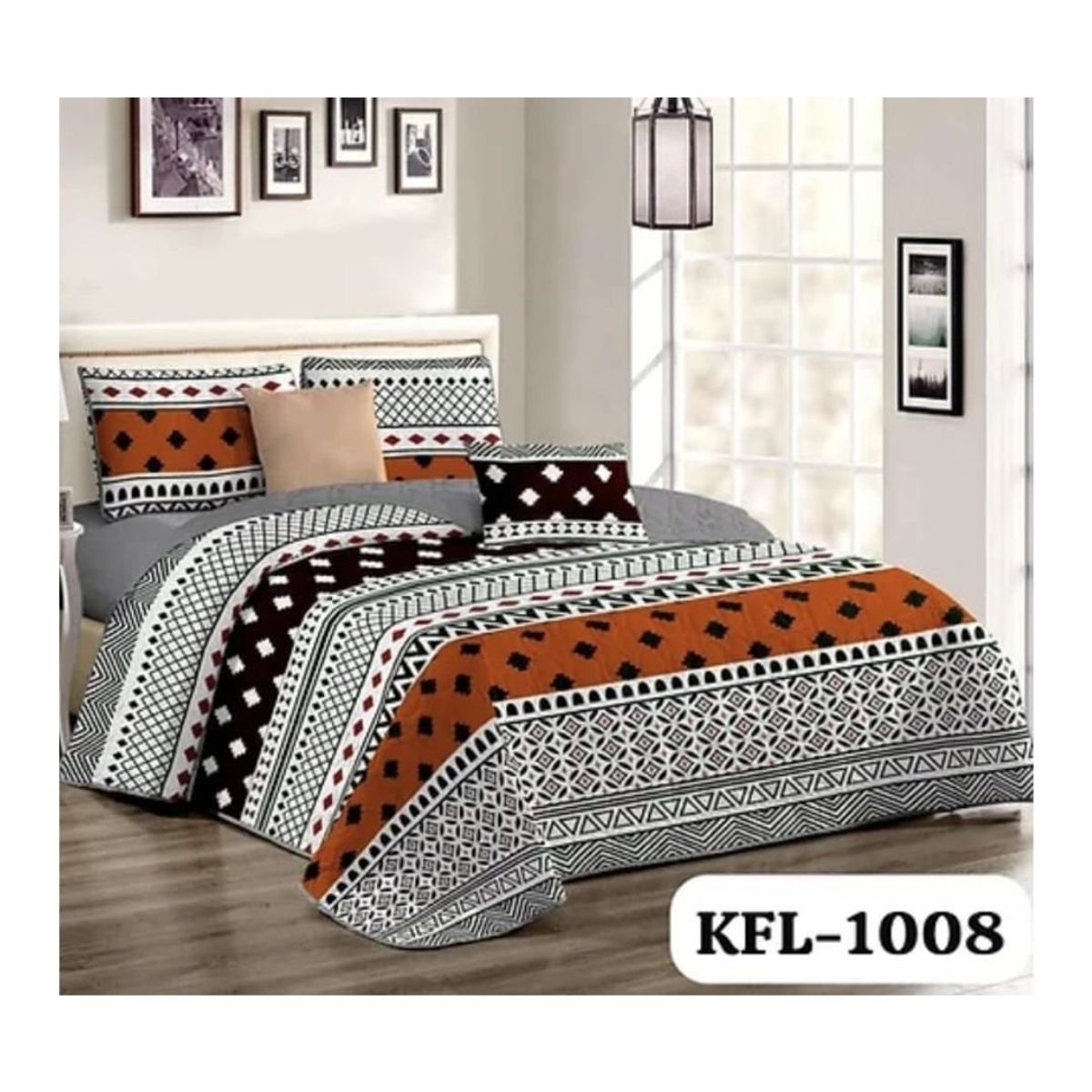GENERICO - Cubrecama Quilt Verano 2 Plazas - Gris Multicolor KFL1008