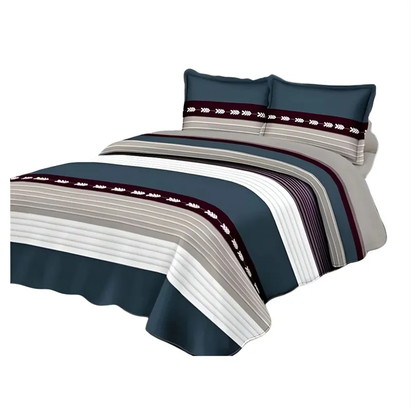 GENERICO - Cubrecama Quilt Verano 2 Plazas - Azul Gris KFL620