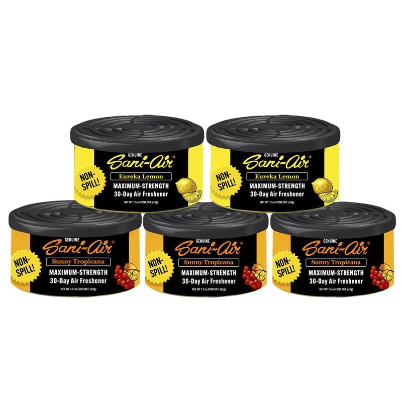 SANI AIR - Pack Sani Air Spill Proof 5 Latas Aromaticas Para Auto