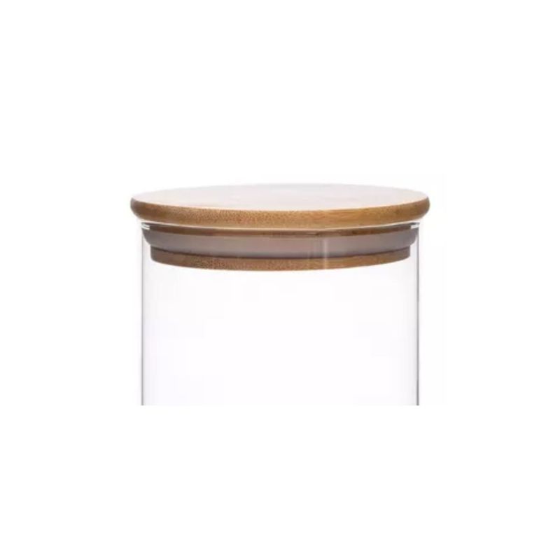 GLASSO - Frasco De Vidrio Contenedor Hermetico Tapa Bambú 1700ml