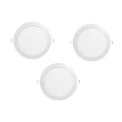 WANT - Pack X 3 Panel Led Embutido Redondo 12w 17 cm Luz Cálida