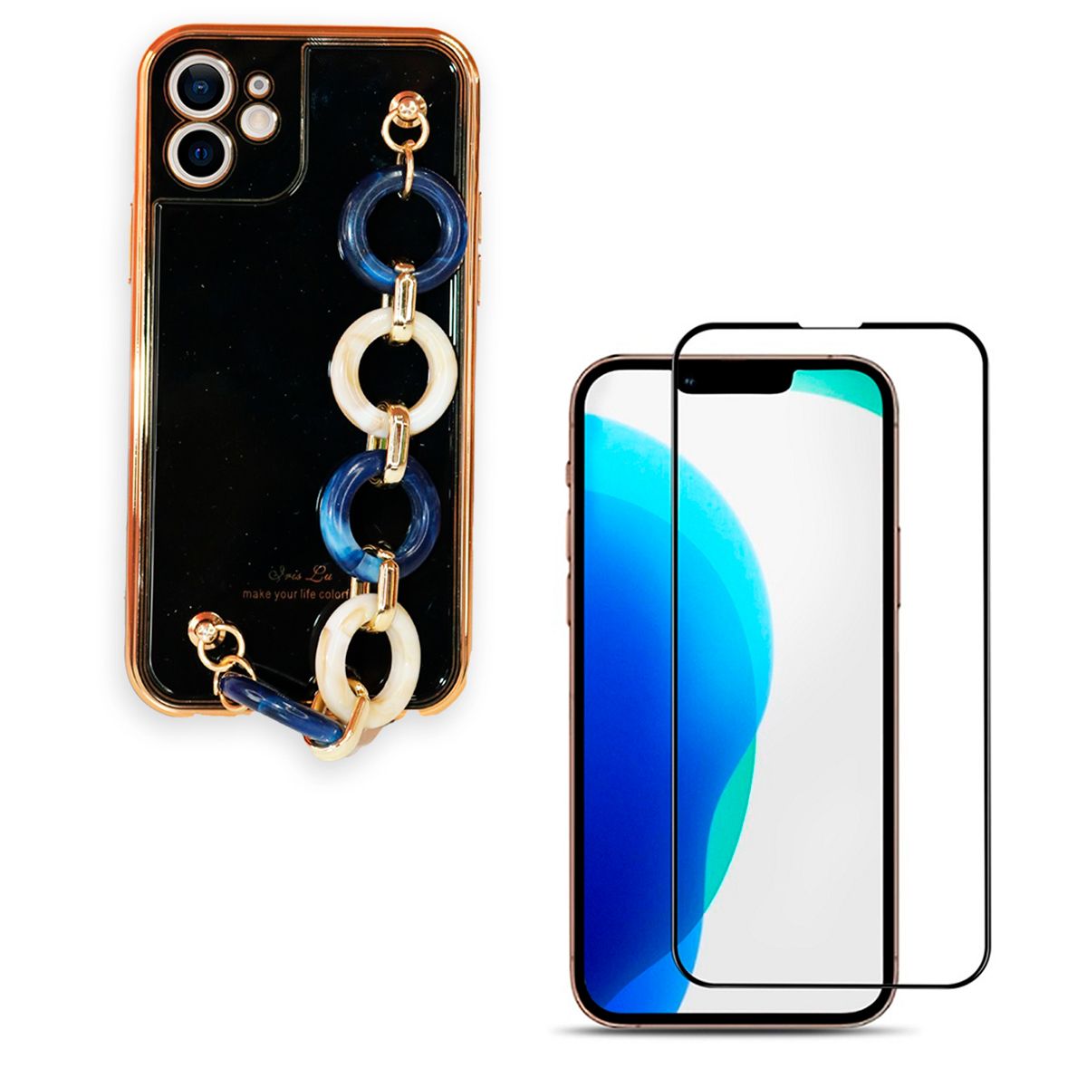 JOIGO - Carcasa iPhone 12 Pro Metalizada + Lamina Negro.