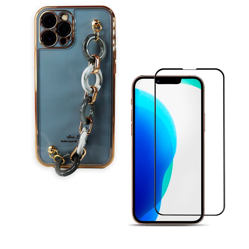 JOIGO - Carcasa iPhone 12 Pro Metalizada + Lamina Gris.