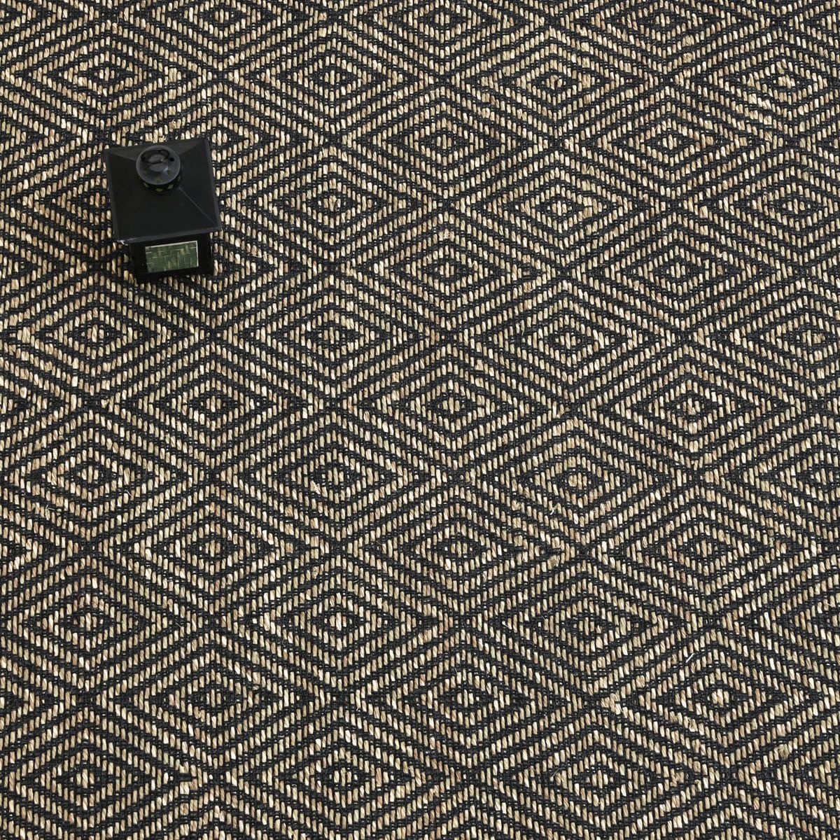 DECOGHAR - Alfombra de Yute Seagrass Diamante Negro Mediana 150x210 cm