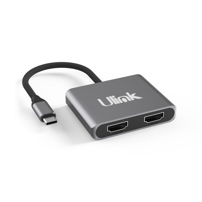 ULINK - Adaptador USB C a 2 HDMI Material de Aluminio / Calidad