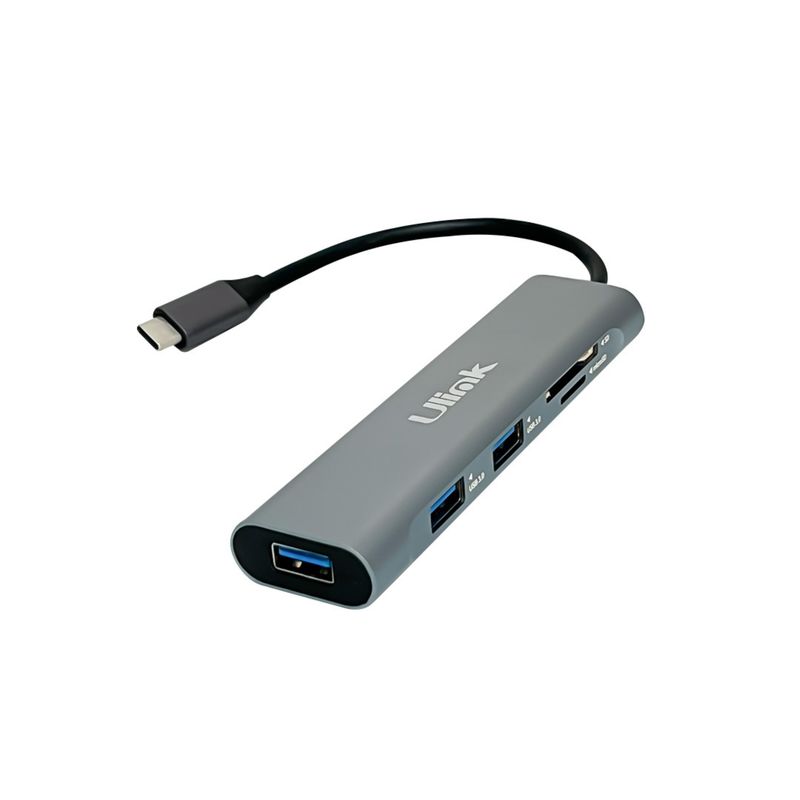 ULINK - Adaptador multipuerto USB C 5 en 1 USB 3.0x3 + SD + MicroSD
