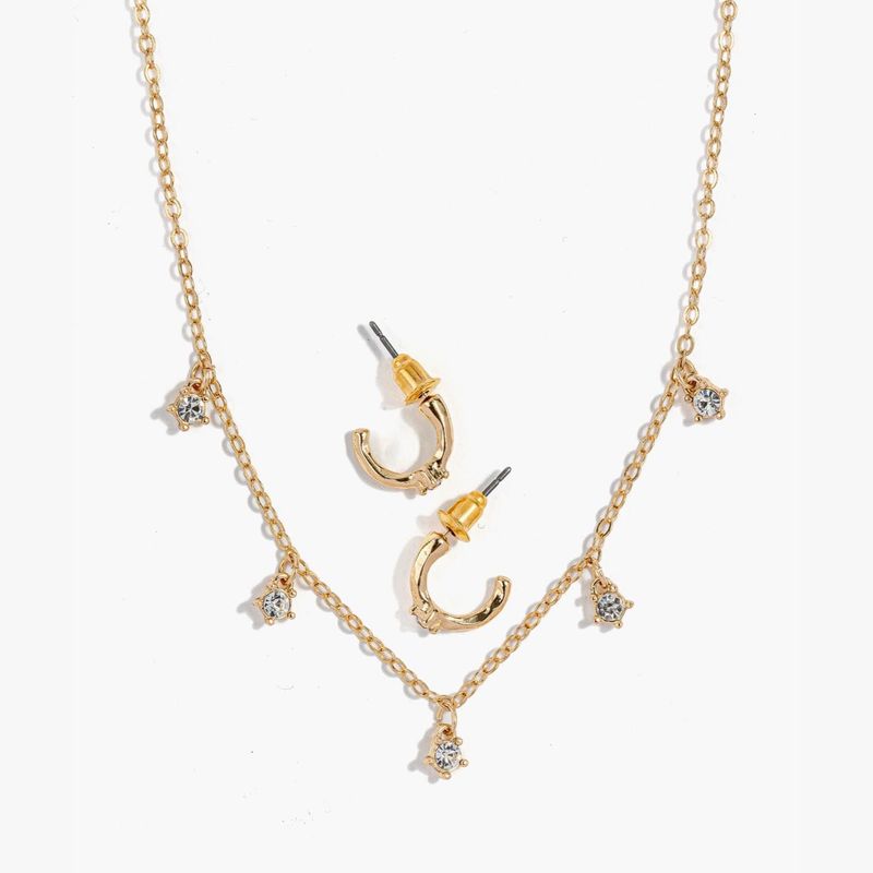 LOUNGE - Set Collar Y Aros Mujer Con Strass