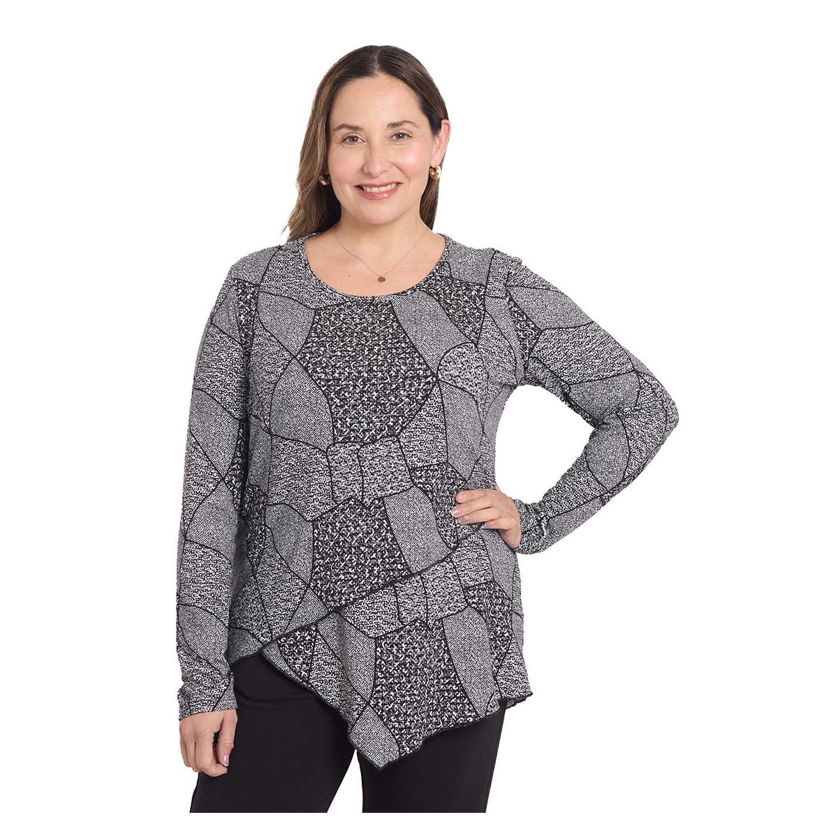 FASHION'S PARK - Sweater Mujer Cerrado Negro / Blanco Fashion's Park