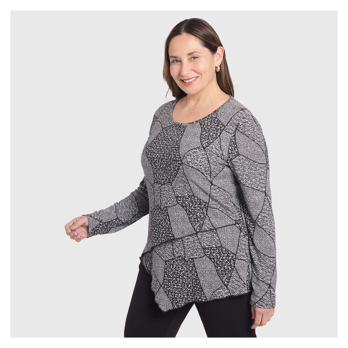 FASHION'S PARK - Sweater Mujer Cerrado Negro / Blanco Fashion's Park