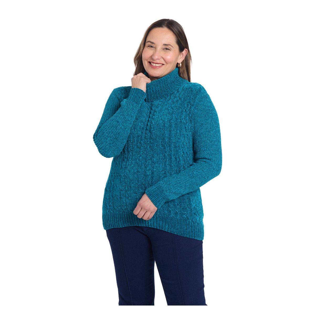 FASHION'S PARK - Sweater Mujer Trenzado Petroleo Fashion's Park
