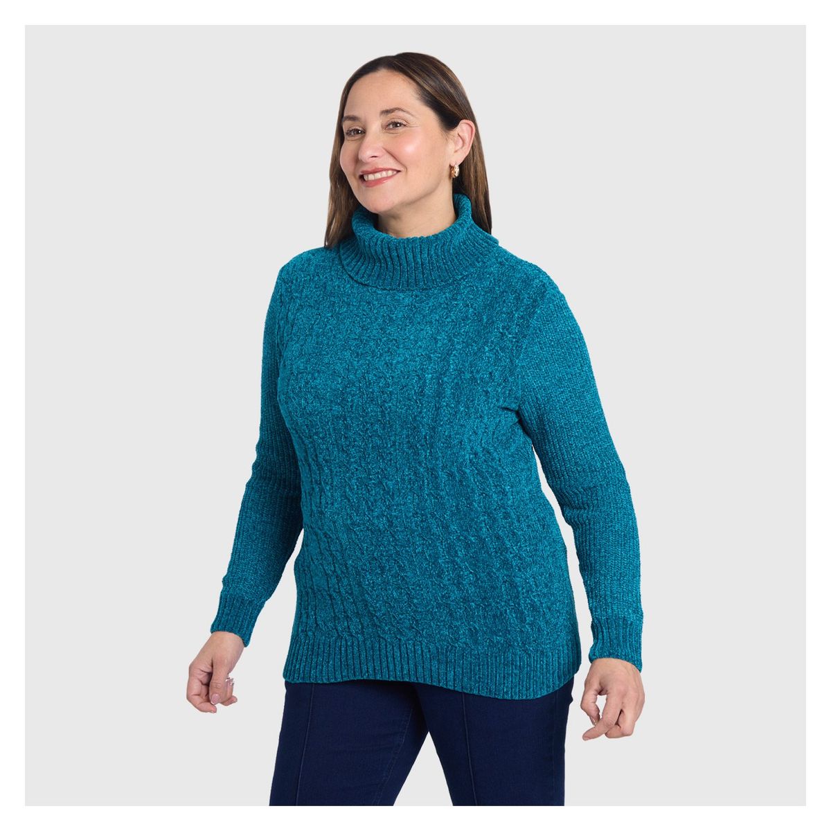 FASHION'S PARK - Sweater Mujer Trenzado Petroleo Fashion's Park