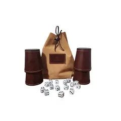 GENERICO - Set De 4 Cachos De Cuero Nogal - Juego Dudo