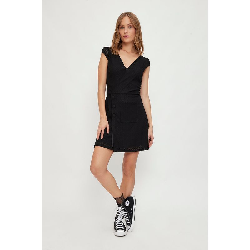 IO - Vestido Corto Negro Mujer Io
