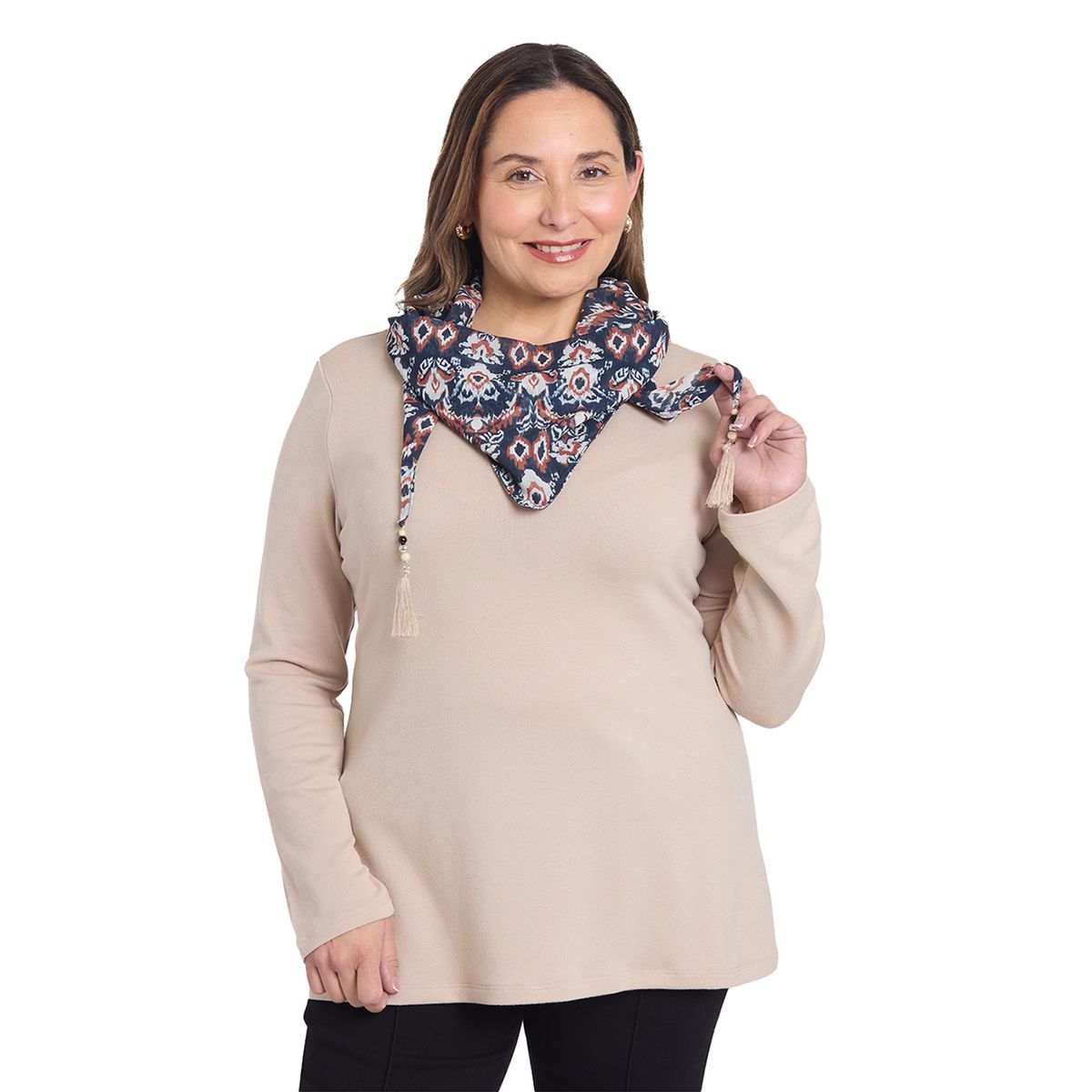 FASHION'S PARK - Sweater Mujer Pañuelo Arena Oscuro Fashion's Park