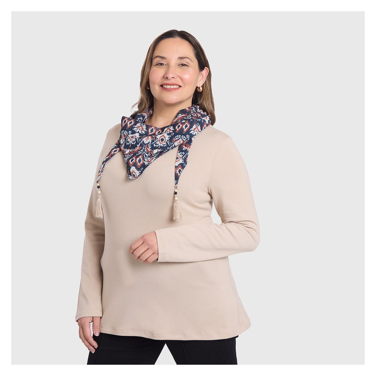 FASHION'S PARK - Sweater Mujer Pañuelo Arena Oscuro Fashion's Park