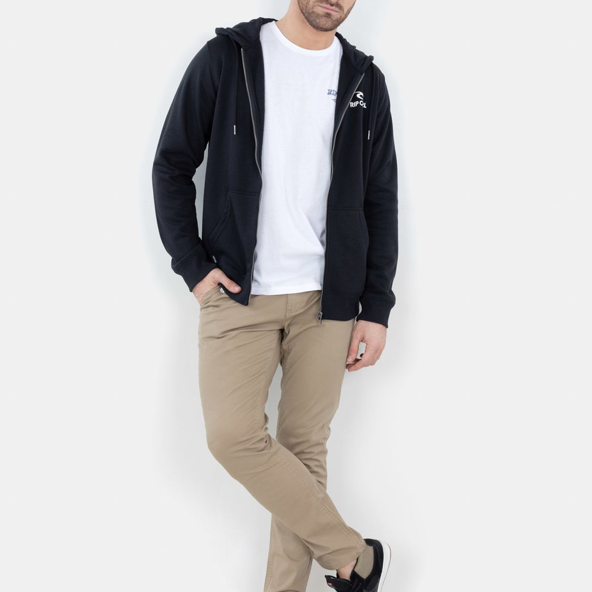 RIP CURL - Poleron FZ Verytre Negro Hombre Rip Curl