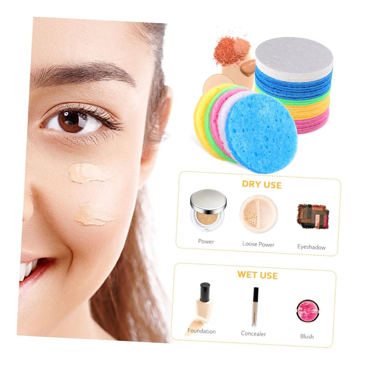 ATURE - 50u Esponjas De Limpieza Faciales Comprimidas De Celulosa