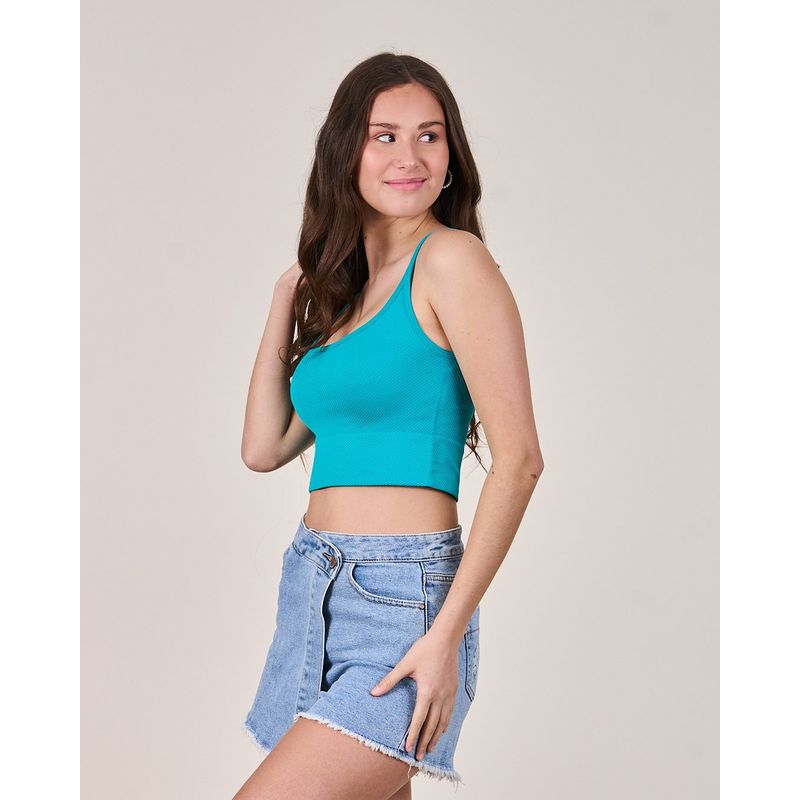 POLEMIC - Polera Crop tejido diagonal VS1710 - Polemic Girl
