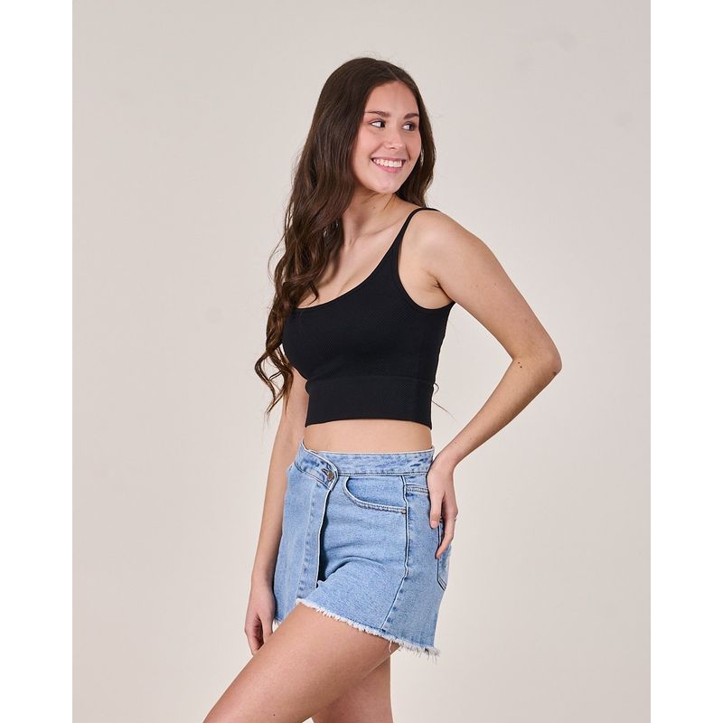 POLEMIC - Polera Crop tejido diagonal VS1710 - Polemic Girl